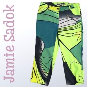 Jamie Sadock Capri Green Pop Art Funky Golf Pants